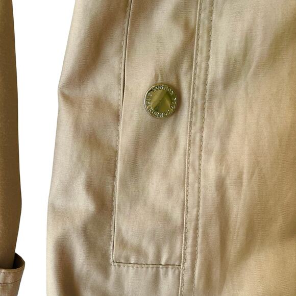 London Fog Women’s XL Hooded Trench / Raincoat – Classic Khaki, Belted & Lined - Picture 9 of 12